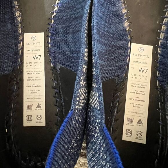 EEUC Women's Rothy's The Point Birdseye Blue Ballet Flats Shoes Size 7 - Picture 4 of 6